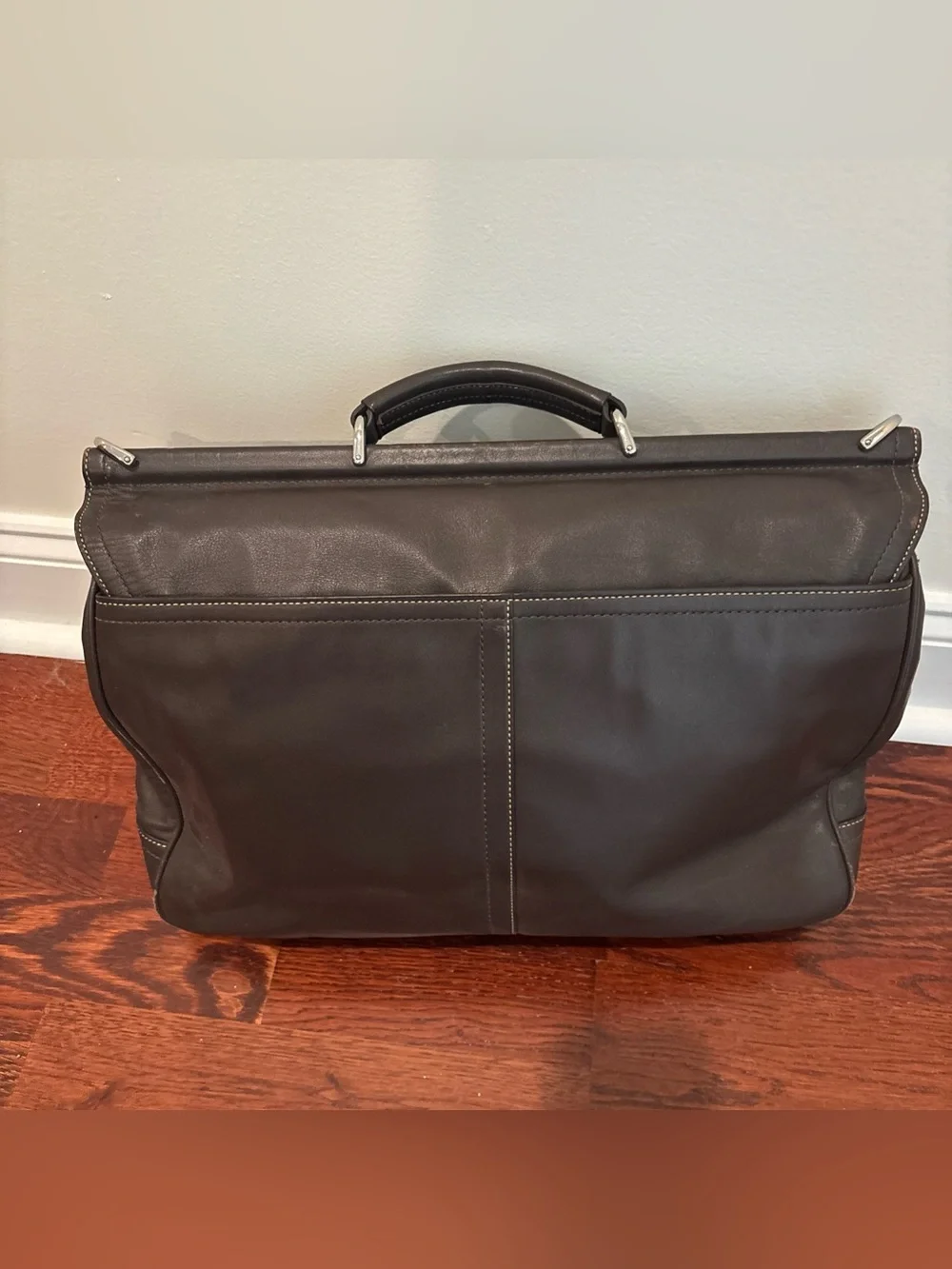 Coach Beekman Brown Leather Briefcase Messenger Bag - authentic - NO STRAP